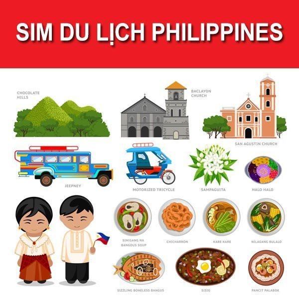 Sim du lịch Philippines / 8 Ngày / 4GB