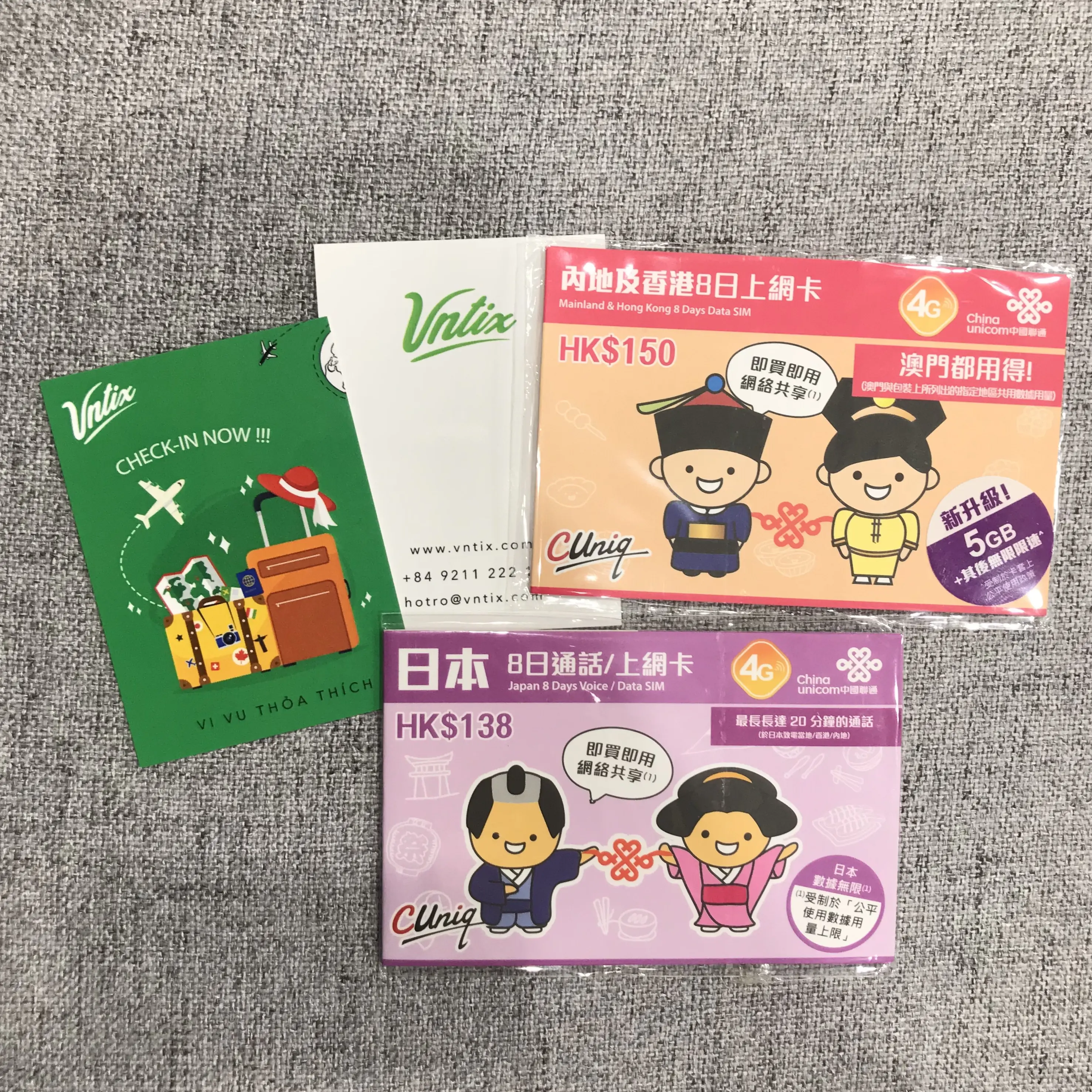 Sim du lịch Trung Quốc – Hồng Kông / 8 Ngày / 7GB / Không giới hạn / VNTix - Vi Vu Thỏa Thích