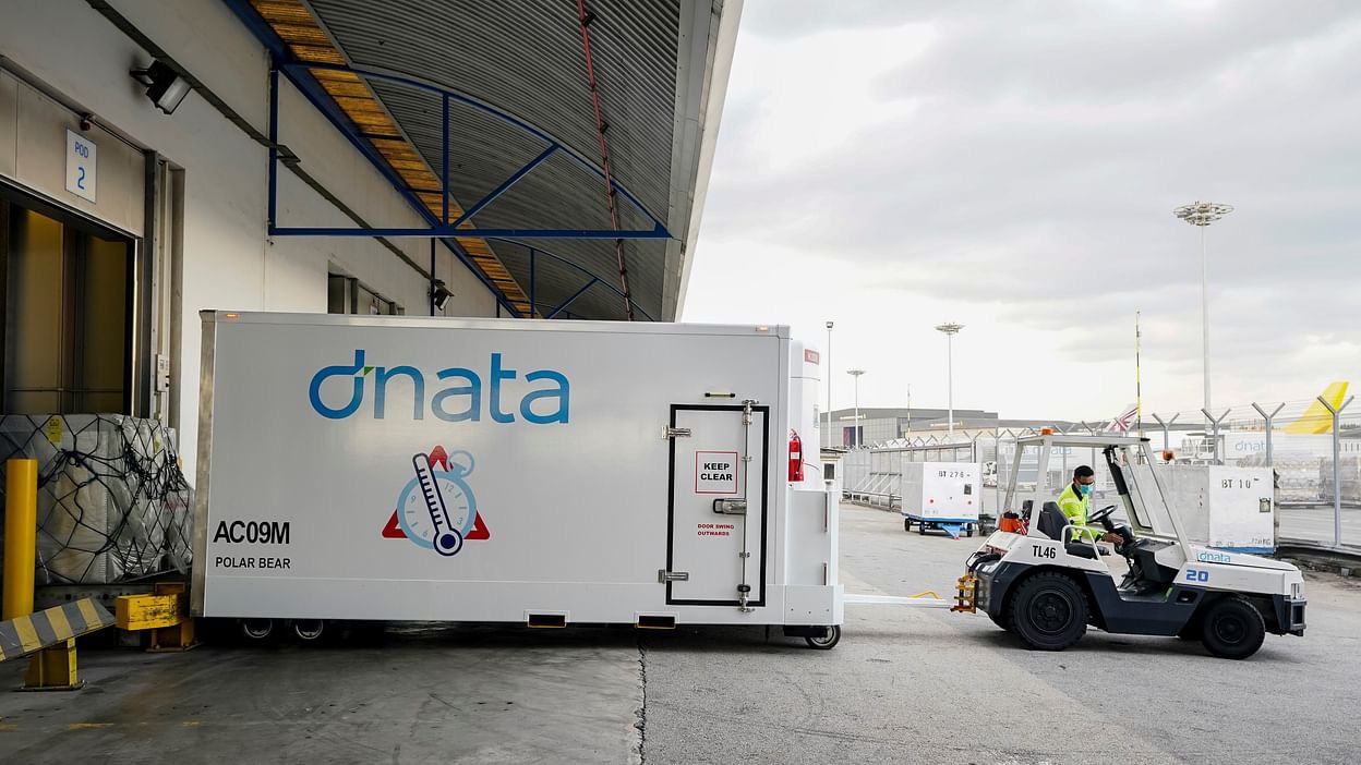 Thùng chứa được kiểm soát nhiệt độ cool dolly của dnata - Ảnh: CNA.